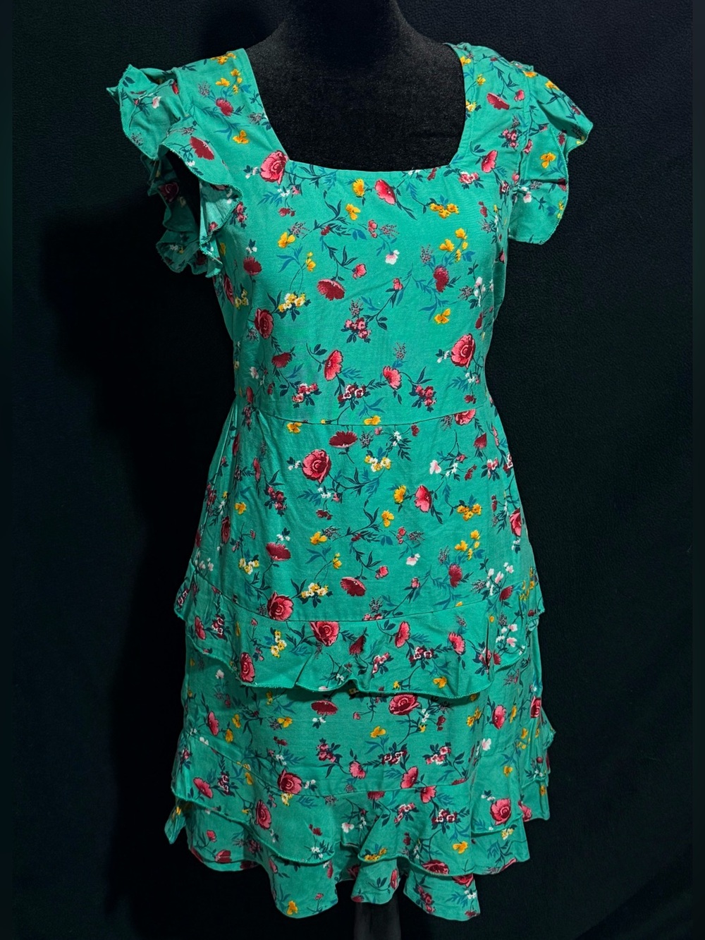 NWT Lottie & Holly (BOG Collective) Mini Floral Ruffle Tiered Dress
